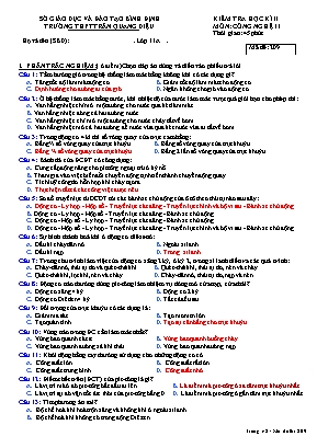 Kiểm tra 45 phút học kỳ 2 môn Công nghệ 11 (Mã đề 209) - Trường THPT Trần Quang Diệu
